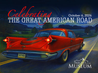 Night at the Museum 2026 Logo "Celebrating the Great American Road"